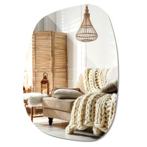 Organiczne lustro ścienne dekoracyjne do salonu 55,1 x 38,2 cm Wallfluent 865339 Organiczne lustro ścienne dekoracyjne do salonu 55,1 x 38,2 cm Wallfluent 865339