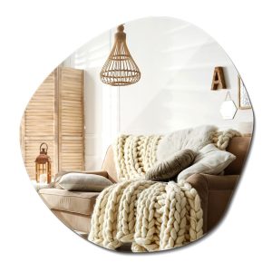 Organiczne lustro ścienne Wallfluent jako ozdoba wnętrza 57,5 x 58 cm 897360 Organiczne lustro ścienne Wallfluent jako ozdoba wnętrza 57,5 x 58 cm 897360