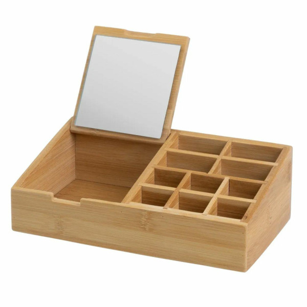 Organizer kosmetyczny z lusterkiem 25x13x8 cm brązowy 992412
