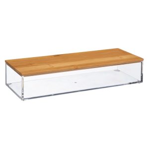 Organizer łazienkowy z pokrywką z bambusa, 25,5 x 9,6 x 5,5 cm 636554 Organizer łazienkowy z pokrywką z bambusa, 25,5 x 9,6 x 5,5 cm 636554