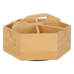 Organizer na herbatę obrotowy bambusowy 6 przegródek 736641 Organizer na herbatę obrotowy bambusowy 6 przegródek 736641