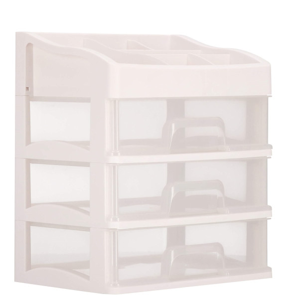 Organizer na kosmetyki 31x26,5x19,5 cm mleczny pojemnik na biżuterię 381497