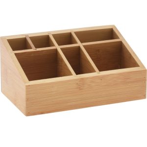 Organizer na kosmetyki bambusowy, naturalny, 17 x 10 x 8 cm 152961