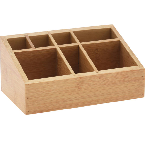Organizer na kosmetyki bambusowy, naturalny, 17 x 10 x 8 cm 152961