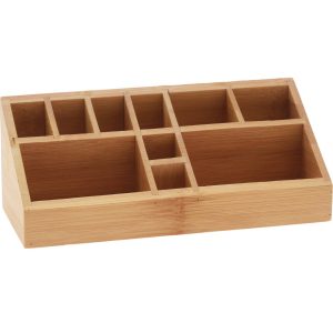 Organizer na kosmetyki bambusowy, naturalny, 23 x 9 x 8,5 cm 152964