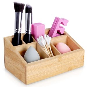 Organizer na kosmetyki do makijażu bambusowy 17x10x8 cm 794676