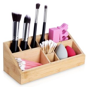Organizer na kosmetyki do makijażu bambusowy 23x9x8,5 cm 794677