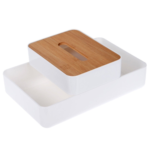Organizer na kosmetyki z bambusowym wieczkiem, 26 x 17 cm 222899