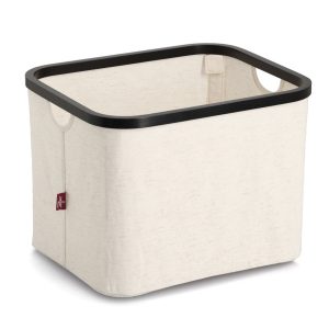 Organizer tekstylny kremowy ZELLER, bambus, 40 x 33 x 30 cm 958721 Organizer tekstylny kremowy ZELLER, bambus, 40 x 33 x 30 cm 958721