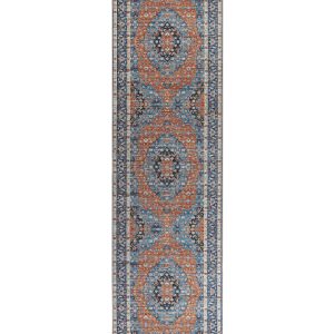 Orientalny dywan chodnikowy 80×300 cm niebieski 135151 Orientalny dywan chodnikowy 80×300 cm niebieski 135151