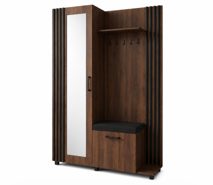 Orzech Garderoba Przedpokój 137cm wieszak lamele lustro LIJO Mr 1095838