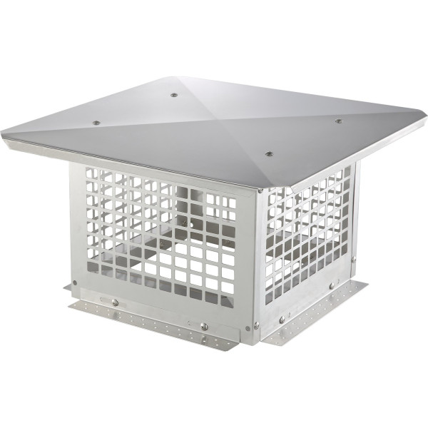 Osłona komina 30x30 cm - stal nierdzewna 304 - łatwy montaż stabilna 807125