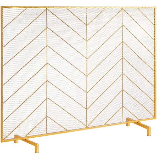 Osłona kominkowa kratka 980x758mm metalowa – przeciwiskrowa złota 806699