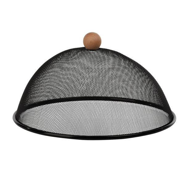 Osłona na żywność metalowa czarna 30 cm siatka 950233