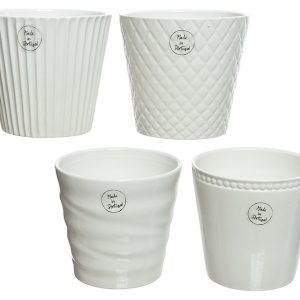 Osłonka kamionkowa biała 13 cm mix wzorów 985095