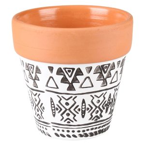 Osłonka na doniczkę Axel terakota 8 cm miedziano-biała 51259 Osłonka na doniczkę Axel terakota 8 cm miedziano-biała 51259