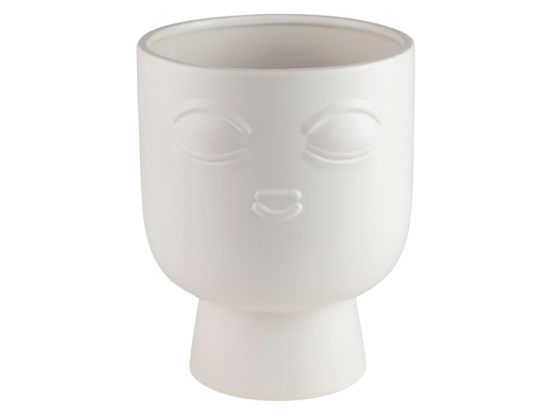 Osłonka na doniczkę Face ceramiczna biała 191888