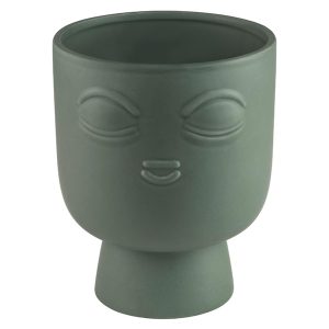 Osłonka na doniczkę Face ceramiczna zielona 191889 Osłonka na doniczkę Face ceramiczna zielona 191889
