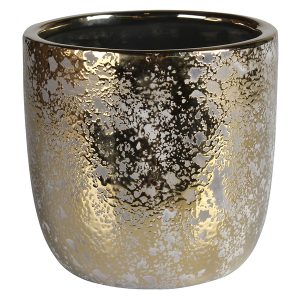 Osłonka na doniczkę Guld 11 cm ceramiczna złota 51225 Osłonka na doniczkę Guld 11 cm ceramiczna złota 51225