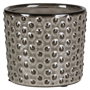 Osłonka na doniczkę Karin ceramiczna 12 cm srebrna 51230 Osłonka na doniczkę Karin ceramiczna 12 cm srebrna 51230