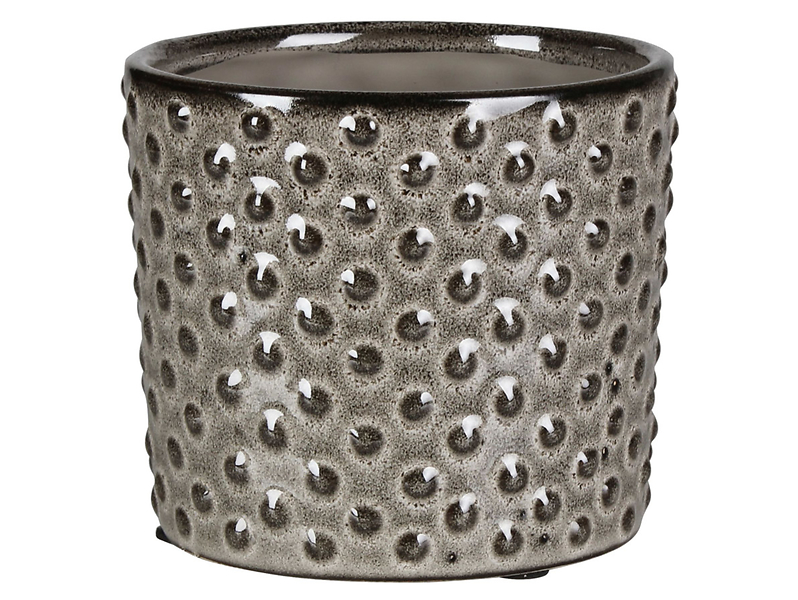 Osłonka na doniczkę Karin ceramiczna 12 cm srebrna 51230