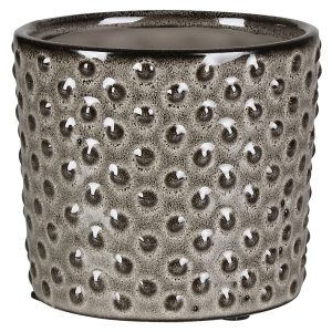 Osłonka na doniczkę Karin ceramiczna 16 cm srebrna 51232 Osłonka na doniczkę Karin ceramiczna 16 cm srebrna 51232