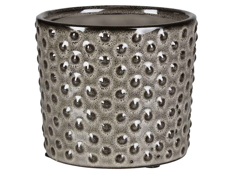 Osłonka na doniczkę Karin ceramiczna 16 cm srebrna 51232