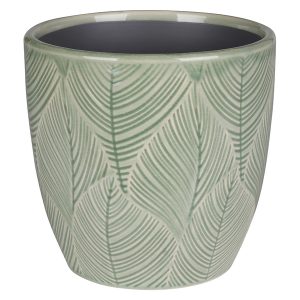 Osłonka na doniczkę Lene ceramiczna zielona 51237 Osłonka na doniczkę Lene ceramiczna zielona 51237
