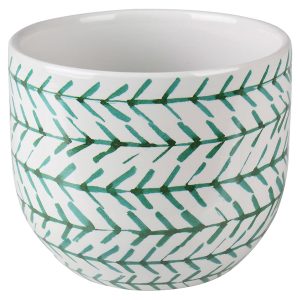 Osłonka na doniczkę Mats terakota 12 cm zielono-biała 51268 Osłonka na doniczkę Mats terakota 12 cm zielono-biała 51268