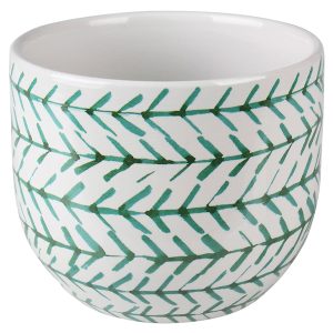Osłonka na doniczkę Mats terakota 14 cm zielono-biała 51269 Osłonka na doniczkę Mats terakota 14 cm zielono-biała 51269