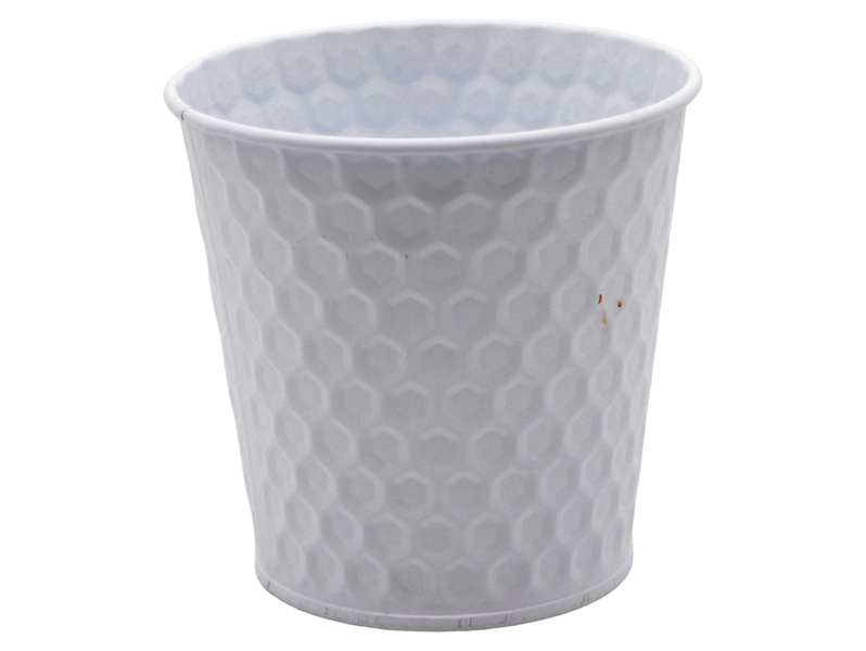 Osłonka na doniczkę metalowa 10 cm biała 55266