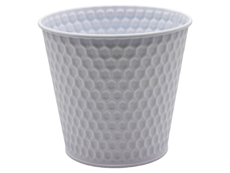 Osłonka na doniczkę metalowa 12 cm biała 55268