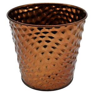 Osłonka na doniczkę metalowa 14 cm miedziana 55273