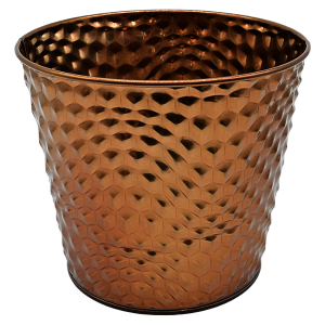 Osłonka na doniczkę metalowa 15 cm miedziana 55282