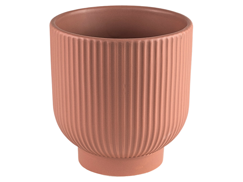Osłonka na doniczkę Terra ceramiczna 13,5 cm łososiowa 191879