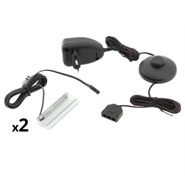 Oświetlenie LED na 2 półki białe 258601
