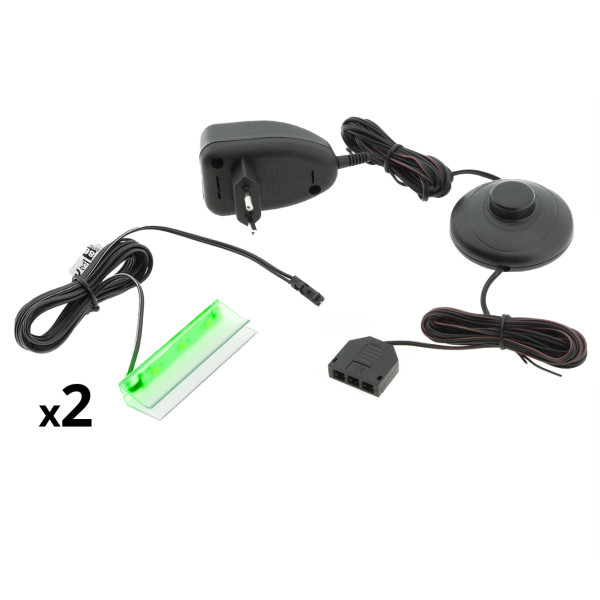 Oświetlenie LED na 2 półki zielone 258602