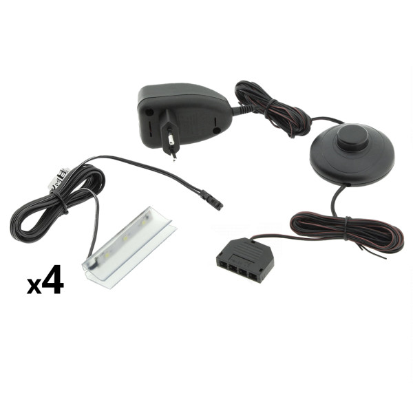 Oświetlenie LED na 4 półki białe 258611