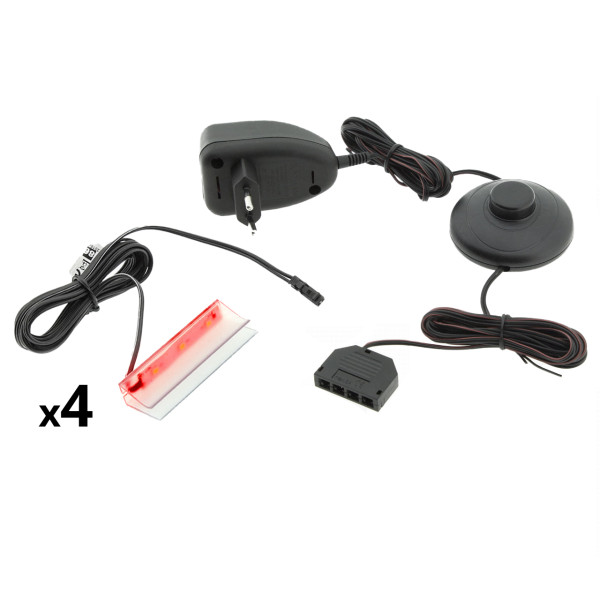 Oświetlenie LED na 4 półki czerwone 258598
