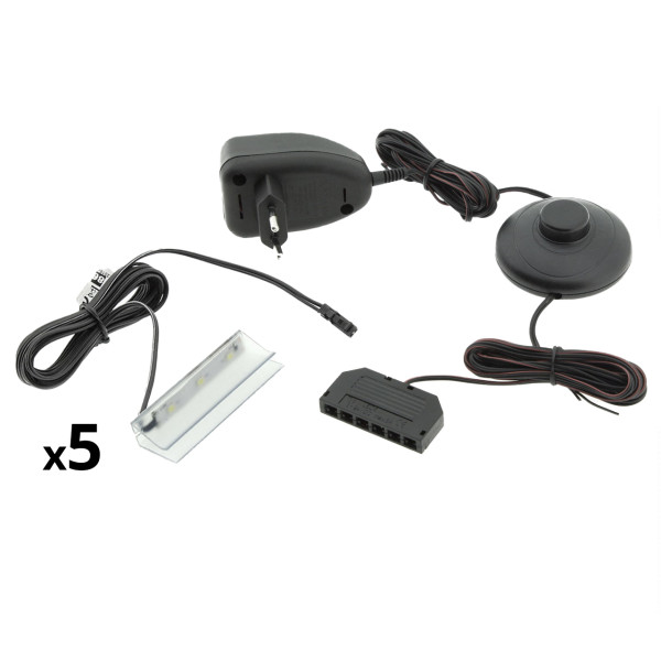 Oświetlenie LED na 5 półek białe 258597