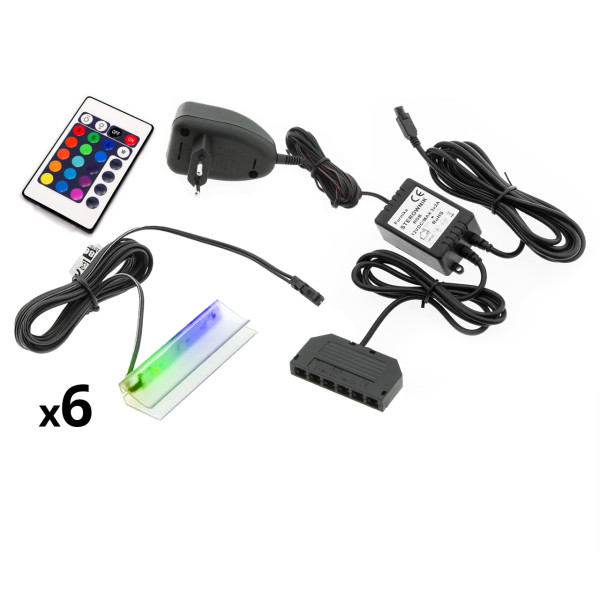 Oświetlenie LED na 6 półek RGB 258608