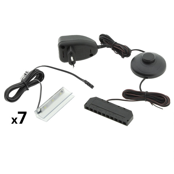 Oświetlenie LED na 7 półek białe 258585