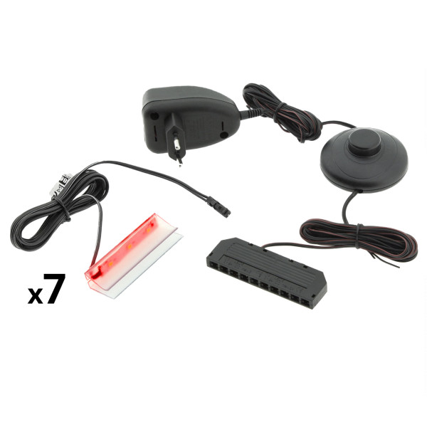 Oświetlenie LED na 7 półek czerwone 258582