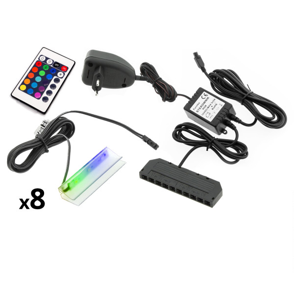Oświetlenie LED na 8 półek RGB 258590