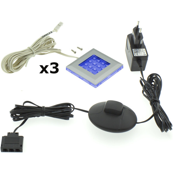 Oświetlenie LED QUATRO 3P niebieskie 265693