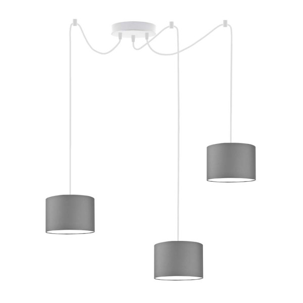 Oszczędna w formie lampa wisząca WAIKIKI W3 Biały - Szary Stalowy 879975