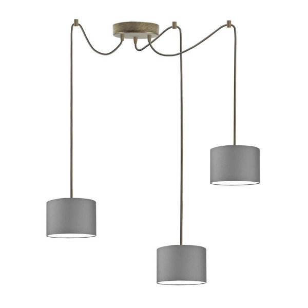 Oszczędna w formie lampa wisząca WAIKIKI W3 Stare Złoto - Szary Stalowy 879989