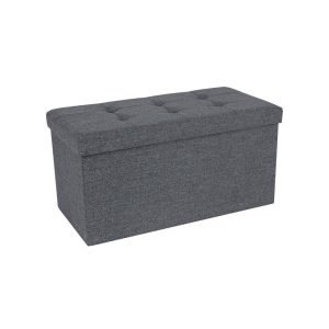 Otomana Przechowywania Ciemnoszara 76x38x38 cm – Wielofunkcyjna 639175