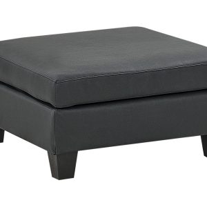 Otomana tapicerowana kwadratowa ekoskóra czarna 354298