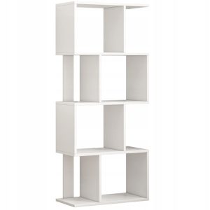 Otwarta stojąca biblioteczka biała regał z półkami nowoczesna 140 cm 812863